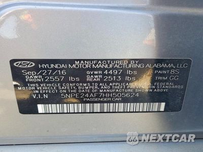Zdjęcie 12 z 12 samochodu: 2017 HYUNDAI SONATA SE VIN:5NPE24AF7HH505624 - miniatura