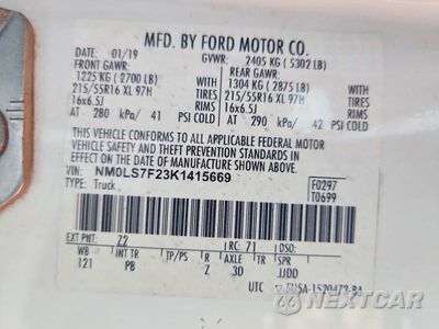 Zdjęcie 14 z 14 samochodu: 2019 FORD TRANSIT CONNECT XLT DELIVERY VAN VIN:NM0LS7F23K1415669 - miniatura