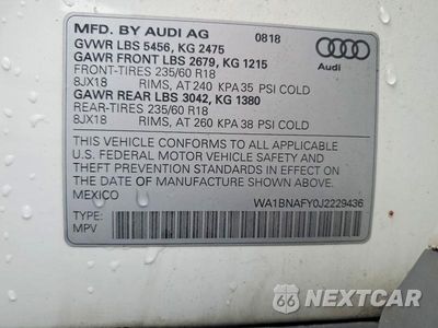 Zdjęcie 13 z 13 samochodu: 2018 AUDI Q5 PREMIUM PLUS VIN:WA1BNAFY0J2229436 - miniatura