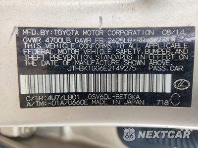 Zdjęcie 12 z 12 samochodu: 2014 LEXUS ES 350 VIN:JTHBK1GG6E2149275 - miniatura