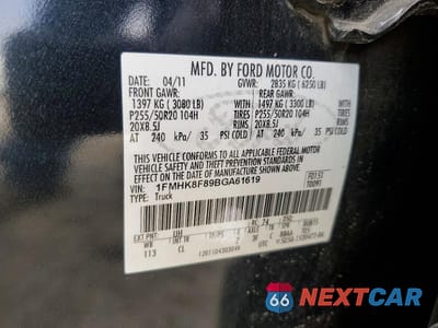 Zdjęcie 13 z 13 samochodu: 2011 FORD EXPLORER LIMITED VIN:1FMHK8F89BGA61619 - miniatura