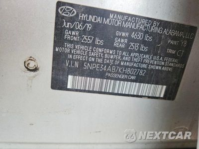 Zdjęcie 12 z 12 samochodu: 2019 HYUNDAI SONATA LIMITED TURBO VIN:5NPE34AB7KH802782 - miniatura
