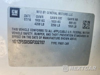 Zdjęcie 12 z 12 samochodu: 2016 CHEVROLET MALIBU LT VIN:1G1ZF5SX5GF332707 - miniatura