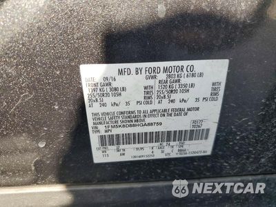 Zdjęcie 14 z 14 samochodu: 2017 FORD EXPLORER XLT VIN:1FM5K8D88HGA88759 - miniatura