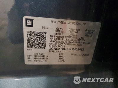 Zdjęcie 13 z 13 samochodu: 2019 CHEVROLET SUBURBAN K1500 LT VIN:1GNSKHKC3KR405462 - miniatura