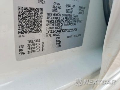 Zdjęcie 12 z 12 samochodu: 2023 CHEVROLET SILVERADO K1500 VIN:1GCRDAED8PZ218206 - miniatura