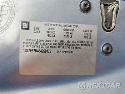 Zdjęcie 12 z 12 samochodu: 2008 PONTIAC G6 VALUE LEADER VIN:1G2ZF57B484250179 - miniatura