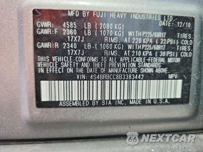 Zdjęcie 12 z 12 samochodu: 2011 SUBARU OUTBACK 2.5I PREMIUM VIN:4S4BRBCC8B3383442 - miniatura