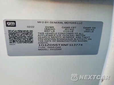 Zdjęcie 12 z 12 samochodu: 2022 CHEVROLET MALIBU LT VIN:1G1ZD5STXNF113774 - miniatura