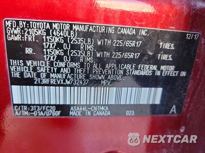 Zdjęcie 12 z 12 samochodu: 2018 TOYOTA RAV4 XLE VIN:2T3RFREVXJW732437 - miniatura