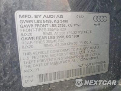Zdjęcie 13 z 13 samochodu: 2022 AUDI Q5 SPORTBACK PRESTIGE 45 VIN:WA16AAFY4N2055647 - miniatura