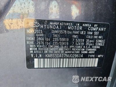 Zdjęcie 13 z 13 samochodu: 2022 HYUNDAI SANTA FE LIMITED VIN:KM8S5DA17NU029614 - miniatura