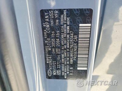 Zdjęcie 13 z 13 samochodu: 2022 HYUNDAI ELANTRA SEL VIN:KMHLM4AG7NU283447 - miniatura