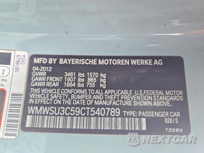 Zdjęcie 12 z 12 samochodu: 2012 MINI COOPER VIN:WMWSU3C59CT540789 - miniatura