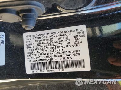 Zdjęcie 13 z 13 samochodu: 2012 HONDA CR-V EXL VIN:2HKRM4H75CH634156 - miniatura