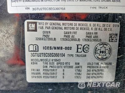 Zdjęcie 13 z 13 samochodu: 2014 GMC SIERRA K1500 VIN:3GTU2TEC5EG366104 - miniatura