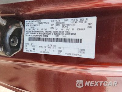 Zdjęcie 12 z 12 samochodu: 2016 FORD F150 SUPER CAB VIN:1FTEX1EP8GKF49862 - miniatura