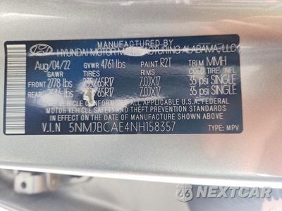 Zdjęcie 14 z 14 samochodu: 2022 HYUNDAI TUCSON SEL VIN:5NMJBCAE4NH158357 - miniatura