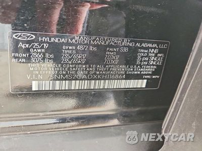 Zdjęcie 13 z 13 samochodu: 2019 HYUNDAI SANTA FE SE VIN:5NMS2CADXKH116864 - miniatura