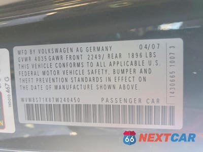 Zdjęcie 13 z 13 samochodu: 2007 VOLKSWAGEN RABBIT VIN:WVWBS71K87W240450 - miniatura