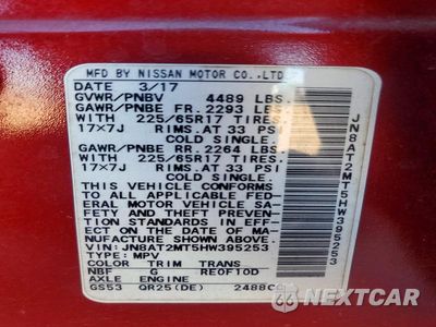 Zdjęcie 13 z 13 samochodu: 2017 NISSAN ROGUE S VIN:JN8AT2MT5HW395253 - miniatura