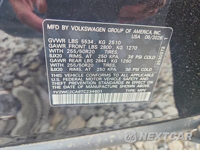 Zdjęcie 13 z 13 samochodu: 2026 VOLKSWAGEN ATLAS CROSS SPORT SE VIN:1V2WC2CA6TC234601 - miniatura