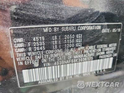 Zdjęcie 12 z 12 samochodu: 2019 SUBARU LEGACY 2.5I PREMIUM VIN:4S3BNAF68K3036175 - miniatura
