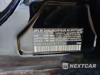 Zdjęcie 12 z 12 samochodu: 2007 MERCEDES-BENZ E 350 VIN:WDBUF56X87B151196 - miniatura