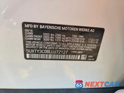 Zdjęcie 13 z 13 samochodu: 2020 BMW X3 SDRIVE30I VIN:5UXTY3C08LLU72127 - miniatura