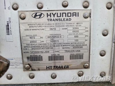 Zdjęcie 8 z 11 samochodu: 2016 HYUNDAI TRANSLEAD VC2530152-JSW DRY VAN TRAILER VIN:3H3V532C4GT226106 - miniatura