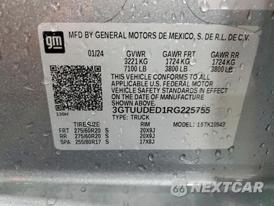 Zdjęcie 12 z 12 samochodu: 2024 GMC SIERRA K1500 SLT VIN:3GTUUDED1RG225755 - miniatura