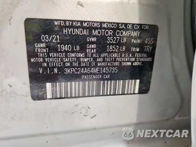 Zdjęcie 12 z 12 samochodu: 2021 HYUNDAI ACCENT SEL VIN:3KPC24A64ME145735 - miniatura