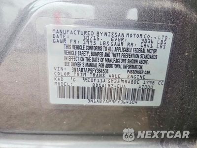 Zdjęcie 13 z 13 samochodu: 2015 NISSAN SENTRA SR VIN:3N1AB7AP9FY364504 - miniatura