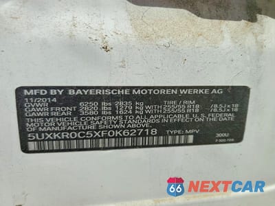 Zdjęcie 12 z 12 samochodu: 2015 BMW X5 XDRIVE35I VIN:5UXKR0C5XF0K62718 - miniatura