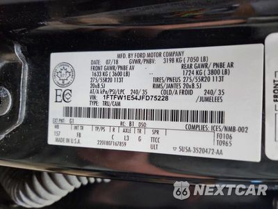 Zdjęcie 12 z 12 samochodu: 2018 FORD F150 SUPERCREW VIN:1FTFW1E54JFD75228 - miniatura