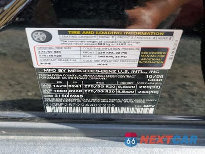 Zdjęcie 13 z 13 samochodu: 2009 MERCEDES-BENZ GL VIN:4JGBF25E99A482235 - miniatura