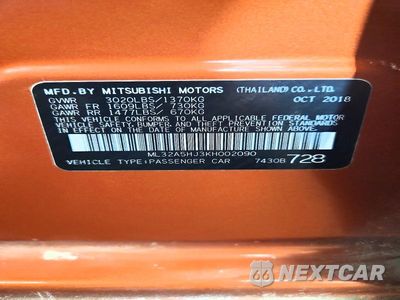 Zdjęcie 13 z 13 samochodu: 2019 MITSUBISHI MIRAGE LE VIN:ML32A5HJ3KH002090 - miniatura