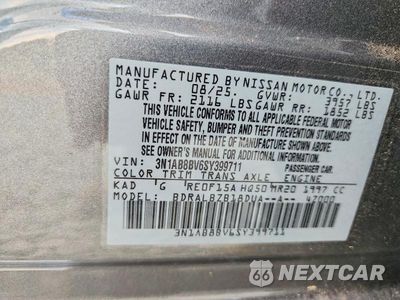 Zdjęcie 12 z 12 samochodu: 2025 NISSAN SENTRA S VIN:3N1AB8BV6SY399711 - miniatura