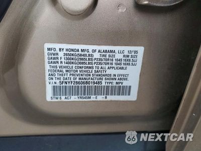 Zdjęcie 13 z 13 samochodu: 2006 HONDA PILOT EX VIN:5FNYF28606B019485 - miniatura