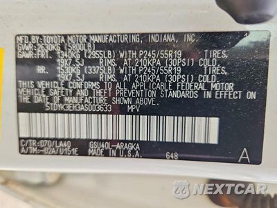 Zdjęcie 13 z 13 samochodu: 2010 TOYOTA HIGHLANDER LIMITED VIN:5TDYK3EH3AS003633 - miniatura