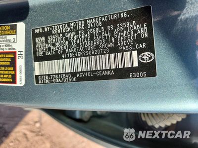 Zdjęcie 12 z 12 samochodu: 2009 TOYOTA CAMRY LE VIN:4T1BE46K29U820723 - miniatura