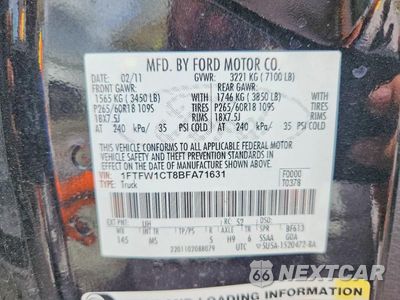 Zdjęcie 12 z 12 samochodu: 2011 FORD F150 SUPERCREW VIN:1FTFW1CT8BFA71631 - miniatura