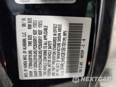Zdjęcie 13 z 13 samochodu: 2016 HONDA ODYSSEY EXL VIN:5FNRL5H6XGB126110 - miniatura