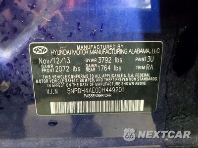 Zdjęcie 12 z 12 samochodu: 2013 HYUNDAI ELANTRA GLS VIN:5NPDH4AE0DH449201 - miniatura