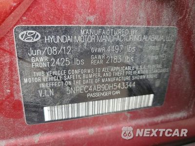 Zdjęcie 12 z 12 samochodu: 2013 HYUNDAI SONATA LIMITED 2.0T VIN:5NPEC4AB9DH543344 - miniatura