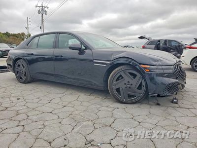Czwarte zdjęcie samochodu z boku: 2026 GENESIS G90 PRESTIGE BLACK VIN:KMTFD4SD1TU055481 - miniatura
