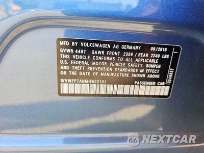 Zdjęcie 12 z 12 samochodu: 2017 VOLKSWAGEN CC R-LINE VIN:WVWFP7AN5HE503191 - miniatura