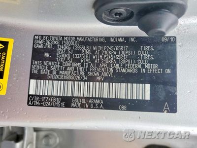 Zdjęcie 13 z 13 samochodu: 2011 TOYOTA HIGHLANDER BASE VIN:5TDZK3EH8BS026704 - miniatura