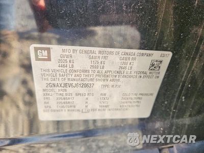 Zdjęcie 13 z 13 samochodu: 2018 CHEVROLET EQUINOX LT VIN:2GNAXJEV6J6120637 - miniatura