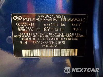 Zdjęcie 12 z 12 samochodu: 2015 HYUNDAI SONATA SE VIN:5NPE24AF0FH121620 - miniatura